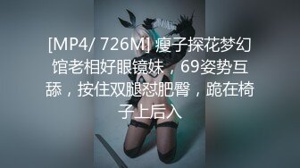 [MP4/ 726M] 瘦子探花梦幻馆老相好眼镜妹，69姿势互舔，按住双腿怼肥臀，跪在椅子上后入